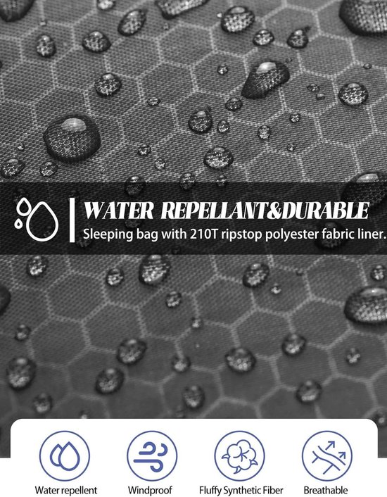 Slaapzak winter -7 °C tot 20 °C (18 kg ~ 24 kg/210 x 80 cm) mummieslaapzak licht 4 seizoenen waterafstotend - voor rugzakreizen kamperen hiking Slaapzak — afbeelding 2