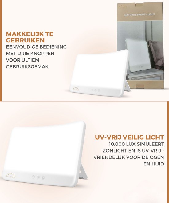 Daglichtlamp PRO - Wit - 12.000 Lux - UV-vrije LED Lamp