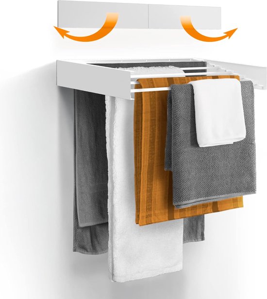 Droogrek voor aan de muur, intrekbaar, voor binnen of buiten