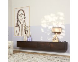 Zwevend TV-meubel Vision 240 cm - walnoot