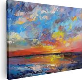 Artaza Canvas Schilderij Abstract Kunstwerk van een Zonsondergang - 80x60 - Muurdecoratie - Foto Op Canvas - Canvas Print