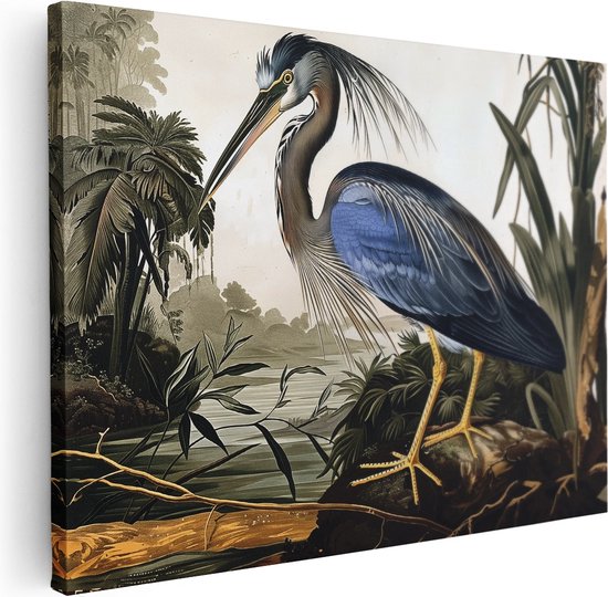 Artaza Canvas Schilderij Vogel Staat op een Tak - Foto Op Canvas - Canvas Print