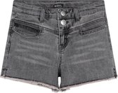 Meisjes jeans short pocket - Licht grijs denim