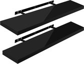 Rootz Set van 2 Wandplanken - Zwevende Planken - Display Richels - Duurzaam MDF - Veelzijdig en Stijlvol - Vochtbestendig - 25 cm tot 120 cm x 22,9 cm x 3,8 cm