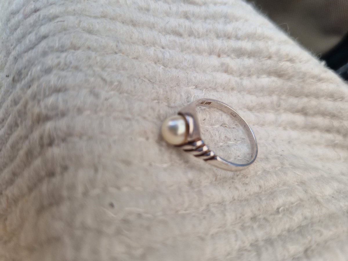 Gemstones-silver ring 18 mm 925-sterling zilver met zoetwaterparel