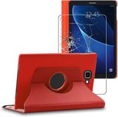 ebestStar - Hoes voor Samsung Galaxy Tab A6 A 10.1 (2018, 2016) T580 T585, Roterende Etui, 360° Draaibare hoesje, Rood + Gehard Glas