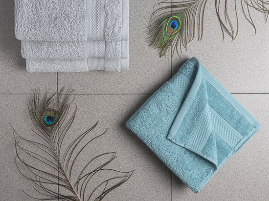 DoubleDry Serviettes Hotel Collection - 70x140 cm - lot de 6 - 3x bleu jean & 3x gris clair