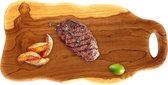 Snijplank, Natuurlijk Teakhout - Uniek Exemplaat, Keuken of Barbecue, Snijden of Serveren van Vlees Kaas Brood 30L x 1,5B x 18Dikte centimeter