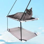 Hangmat voor katten en katten dubbellaagse hangmat - ruimtebesparend en eenvoudig te monteren - tot 10 kg - voor grote katten - binnenshuis cat window perch