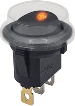 ProRide® Wipschakelaar ON-OFF KCD2-12 - met Beschermkapje - 3 pins - Rond - 12V/20A - LED indicator Oranje