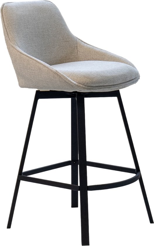 Chaise de bar Tissu Taupe - Hauteur d'assise65cm - 50x49x89cm - Rose - Giga Meubel