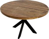 HSM Collection Eettafel Rond Melbourne Ø140cm Naturel/Zwart Mangohout/Metaal