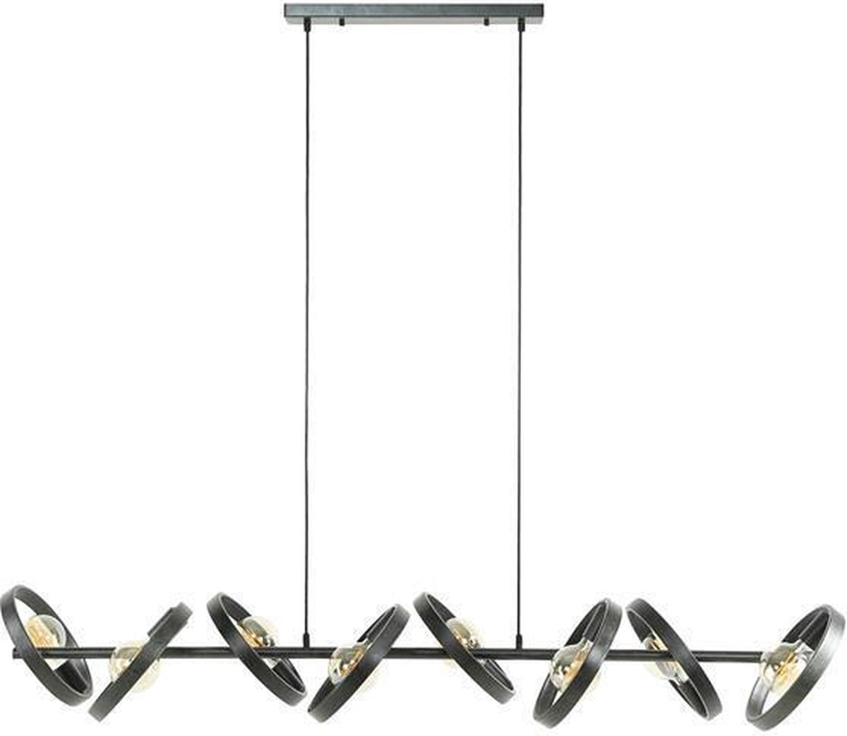 Giga Meubel Hanglamp Hover - Zwart Metaal - 8-Lichts - 160x42x150cm