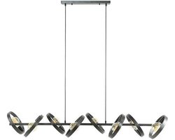 Giga Meubel Hanglamp Hover - Zwart Metaal - 8-Lichts - 160x42x150cm