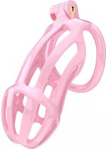 Rimba Toys - P-Cage PC02 - Kunststof Kuisheidskooi - Peniskooi - Chastity - Roze - Verkrijgbaar in 3 maten Medium