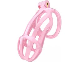 Rimba Toys - P-Cage PC02 - Kunststof Kuisheidskooi - Peniskooi - Chastity - Roze - Verkrijgbaar in 3 maten