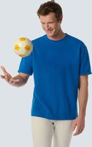 No Excess Mannen Ontspannen Jacquard T-Shirt Met Ronde Hals Kobalt L