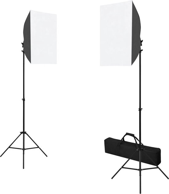 Foto: Vidaxl fotostudioset met softboxlampen achtergrond en reflector