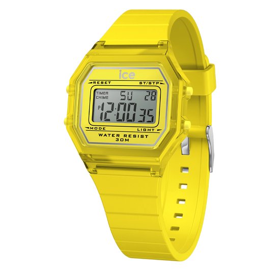Ice Watch ICE digit retro - Electric yellow - Clear 022891 Horloge - Siliconen - Geel - Ø 33 mm