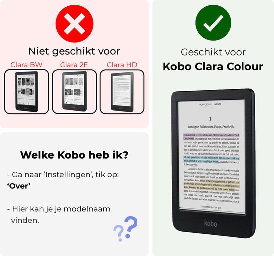 Hoesje Geschikt voor Kobo Clara Colour Hoesje Luxe Bescherm Case - Hoes Geschikt voor Kobo Clara Colour Hoes Book Cover - Galaxy van Hoesje  — afbeelding 2