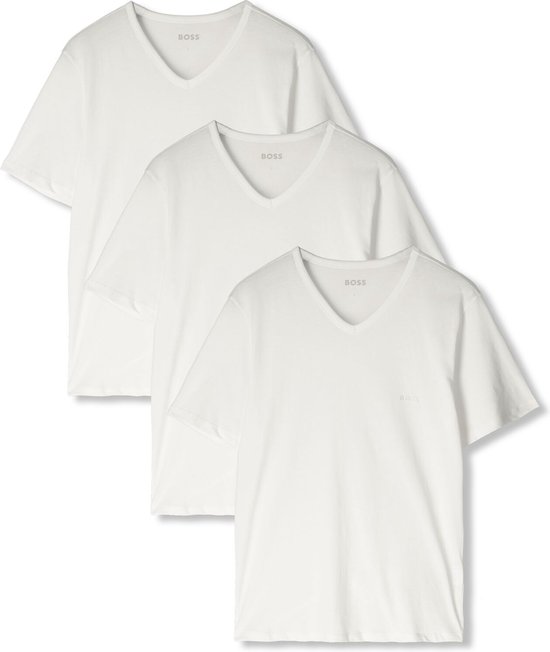 HUGO BOSS Classic T-shirts regular fit (3-pack) - heren T-shirts V-hals - wit - Maat: XXL