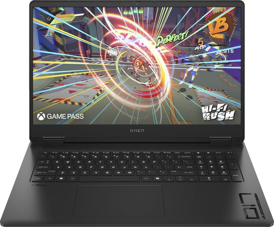 OMEN by HP 17-db0970nd AMD Ryzen™ 7 8845HS Laptop 43,9 cm (17.3") Full HD 16 GB DDR5-SDRAM 512 GB SSD NVIDIA GeForce RTX 4070 Wi-Fi 6 (802.11ax) Windows 11 Home Zwart - HP - Hoofdafbeelding