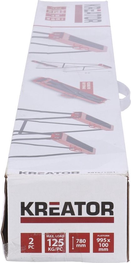 Kreator KRT671001 Schraag- opvouwbare -2 stuks - 125 kg/stuk