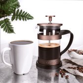 koffiezetapparaat- draagbare cafetière met drievoudige filters- hittebestendig glas met roestvrijstalen 600 Milliliter