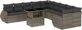 vidaXL-11-delige-Loungeset-met-kussens-poly-rattan-grijs