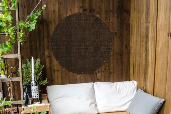 Garden Circle Cuir - Structure - Peau d'Animal - 90x90 cm - Affiche de Jardin Ronde - Extérieur