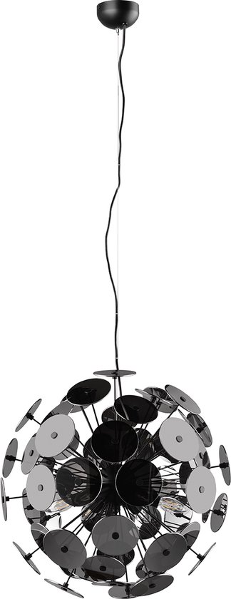 LED Hanglamp - Torna Discon - E14 Fitting - 6-lichts - Rond - Mat Zwart - Metaal