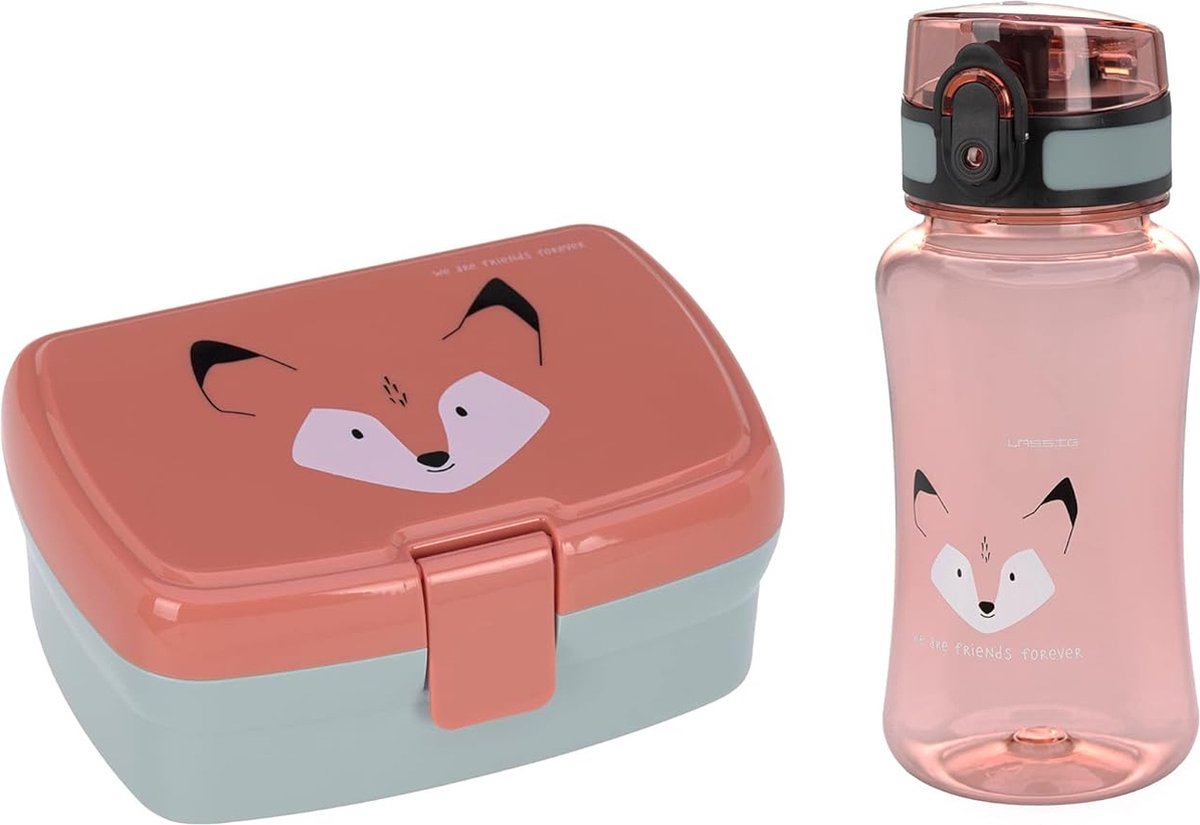 About Friends Fox Broodtrommel & drinkfles, lunchset met lunchbox en drinkfles (460 ml)