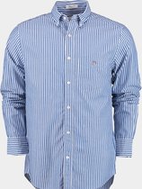 Gant - Casual Overhemd Streep Blauw - Heren - Maat L - Regular-fit