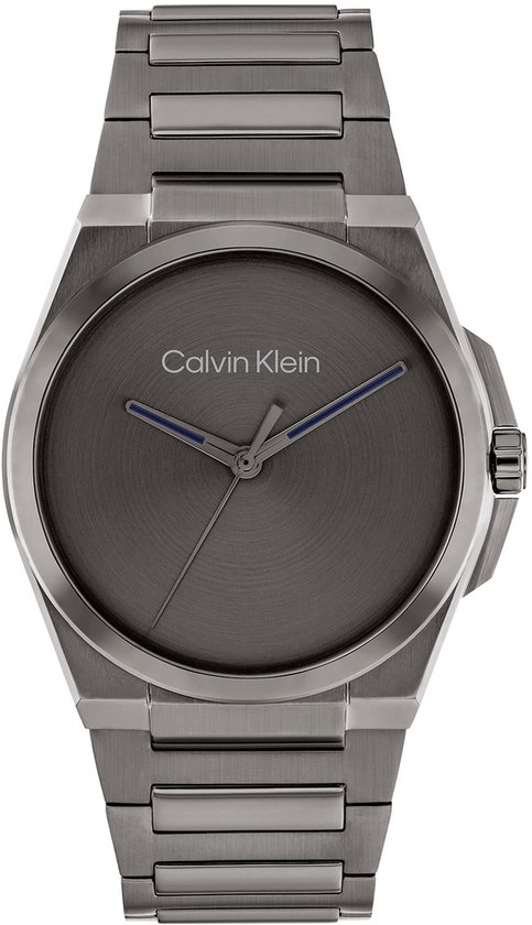 Calvin Klein CK25200458 META-MINIMAL Heren Horloge - Mineraalglas - Staal - Grijs - 41 mm breed - Quartz - Vouw/Vlindersluiting - 3 ATM (spatwater)