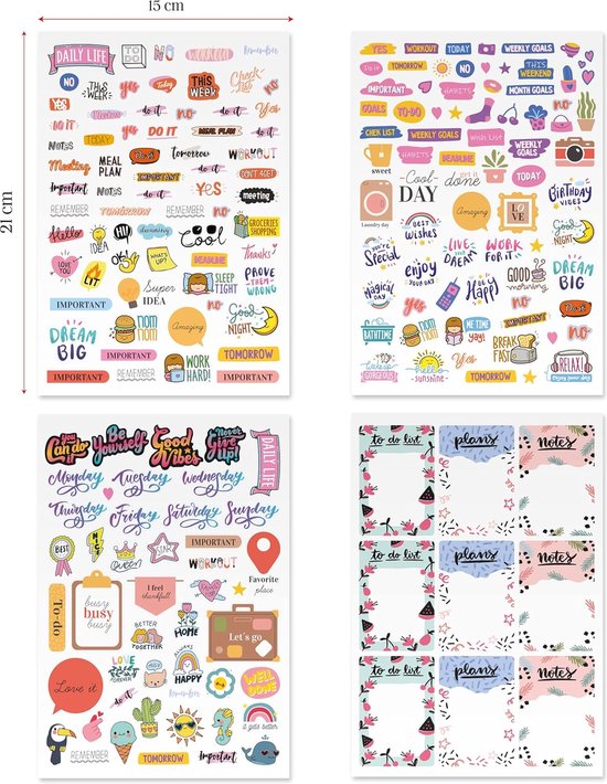 Vintage Scrapbook Zubehör Set Ästhetische Bullet Journal Zubehör 346 Stück Scrapbooking Stickers
