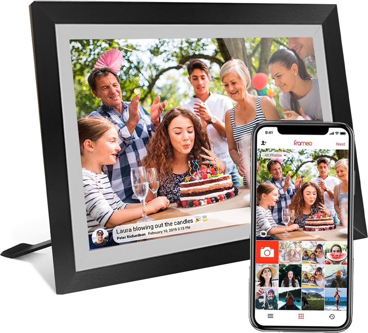 Digitale fotolijst met WiFi en Frameo App - 10.1 inch HD+ - Digitale - €59,99