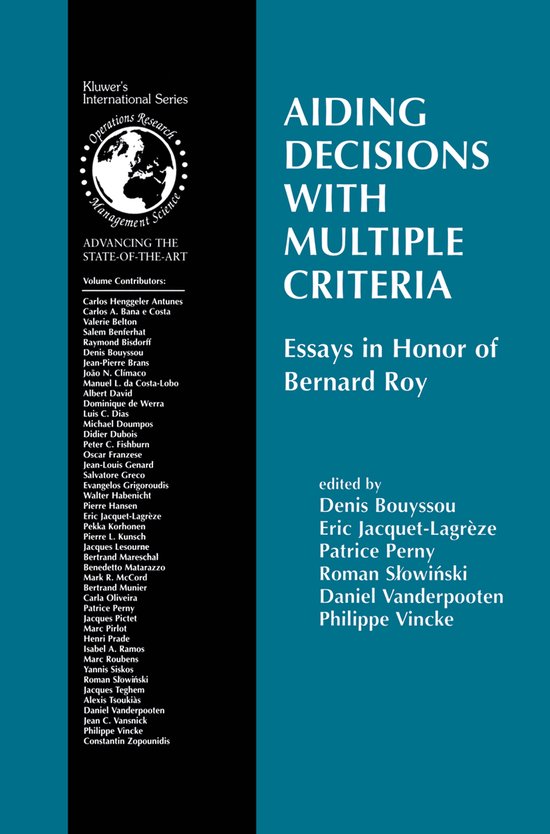 Aiding Decisions With Multiple Criteria - cover