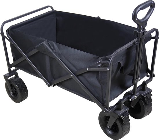 Livista ® - Bolderkar Opvouwbaar - Extra dikke banden - Strand kar - 150KG Draagkracht - 180L Inhoud - Massieve Wielen - Flexibele Hendel - Zwart van Livista — afbeelding 3