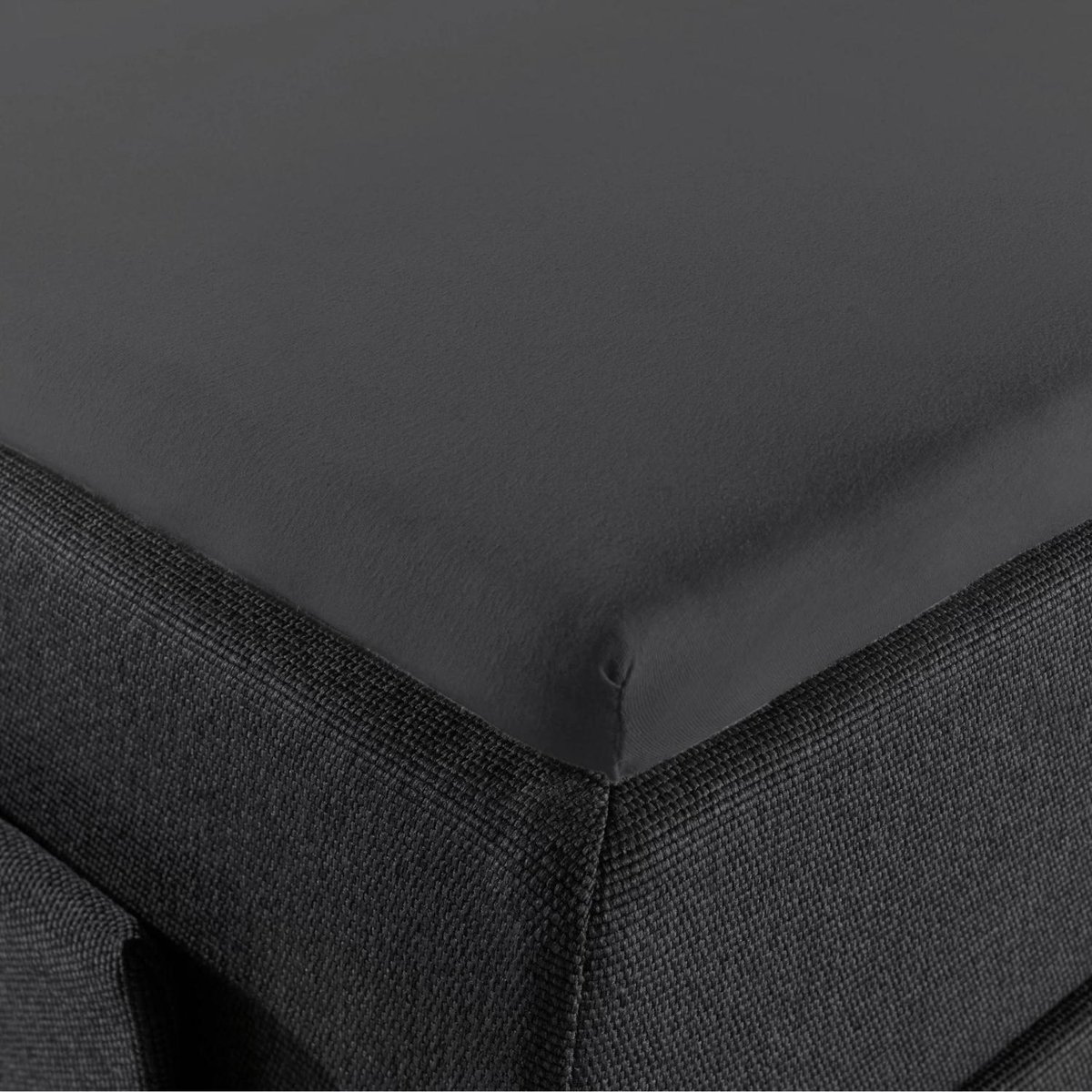 Droomtextiel Topper Hoeslaken Dubbel Jersey Antraciet - 140x200 cm - 100% Zacht Katoen