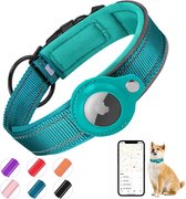 Airtag halsband - Airtag Halsband Kat en Hond - Maat S - Reflecterend en Comfortabel - Zeeblauw