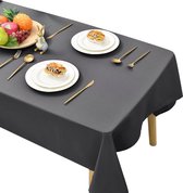 tafelkleed, vlekbestendig, tafelkleed met lotuseffect, licht, waterafstotend, tafellinnen, donkergrijs, 140 x 300 cm