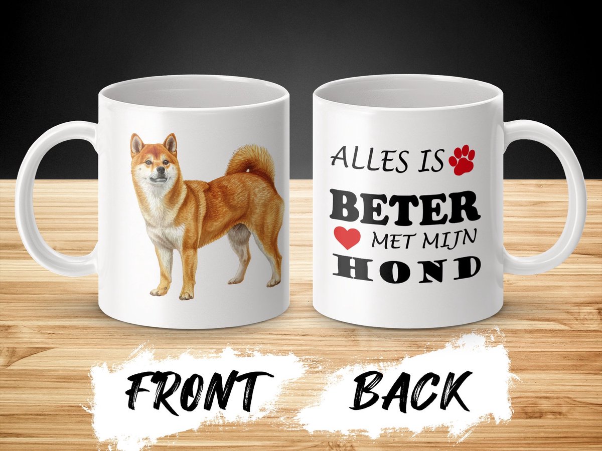 Mok Shiba Inu Alles is beter met mijn hond - dog - doglover