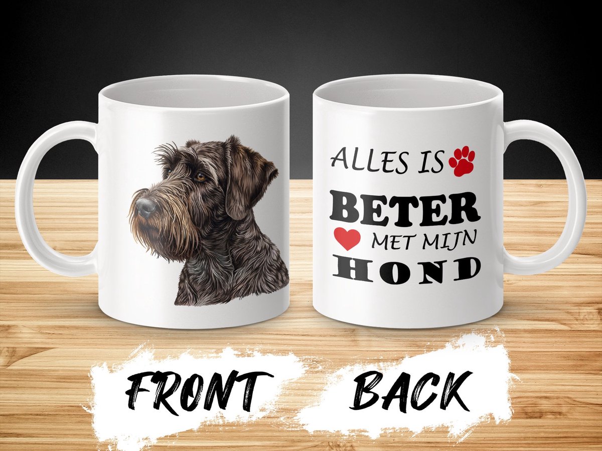 Mok Wirehaired Pointing Griffon Alles is beter met mijn hond - dog - doglover