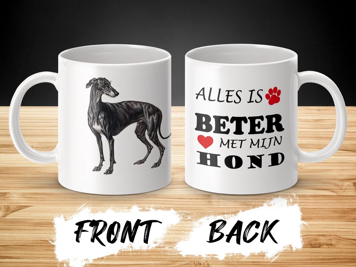 Mok Greyhound Alles is beter met mijn hond - dog - doglover