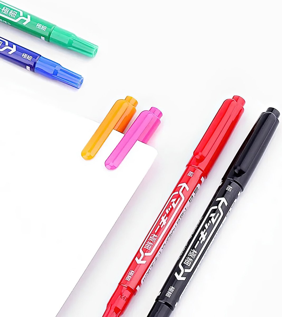 Ainy - Duo Fineliners - set van 12 kleur fineliner / viltstiften | fine liner manga / anime tekenen | bullet journal stiften | handlettering markers | Pigment liner | calligraphy pennen — afbeelding 3