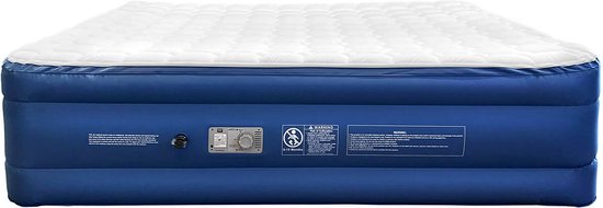 Matelas pneumatique AeroRest Cloud Top pour 2 personnes | 210 cm de longueur | Surmatelas amovible | Avec pompe intégrée | Sac de transport inclus |