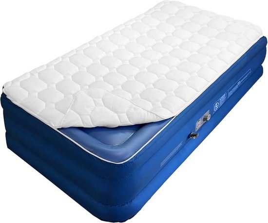 Matelas pneumatique AeroRest Cloud Top 1 personne | 210 cm de longueur | Surmatelas amovible | Avec pompe intégrée | Sac de transport inclus |