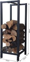 Brandhoutrek - Firewood Rack Metal Firewood Rack for Indoor and Outdoor 33 x 25 x 90 cm