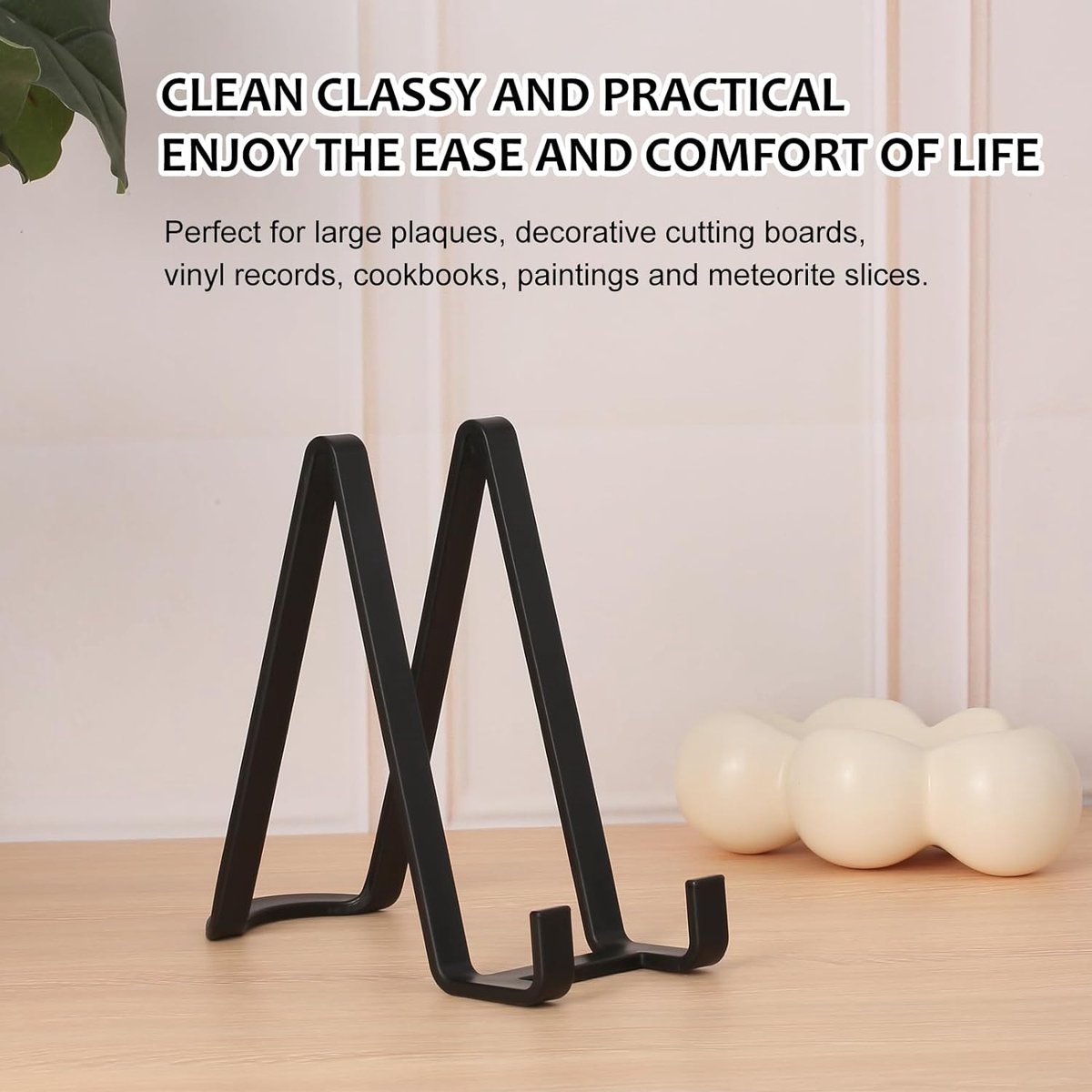 Display Easel Stand Sign Holder Black Metal Decorative Sign Holder Picture Frame Holder Iron Display for Memorial Plaque Kitchen Book Postcard CD Artwork 20.5cm