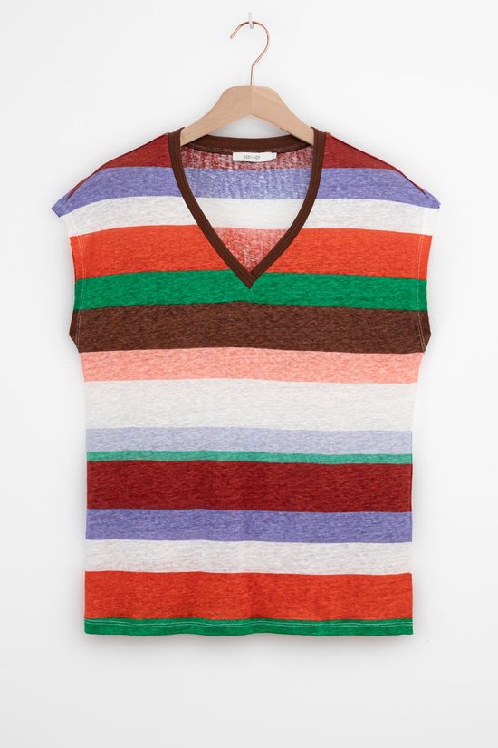 Sissy-Boy - Multicolour gestreept linnen T-shirt